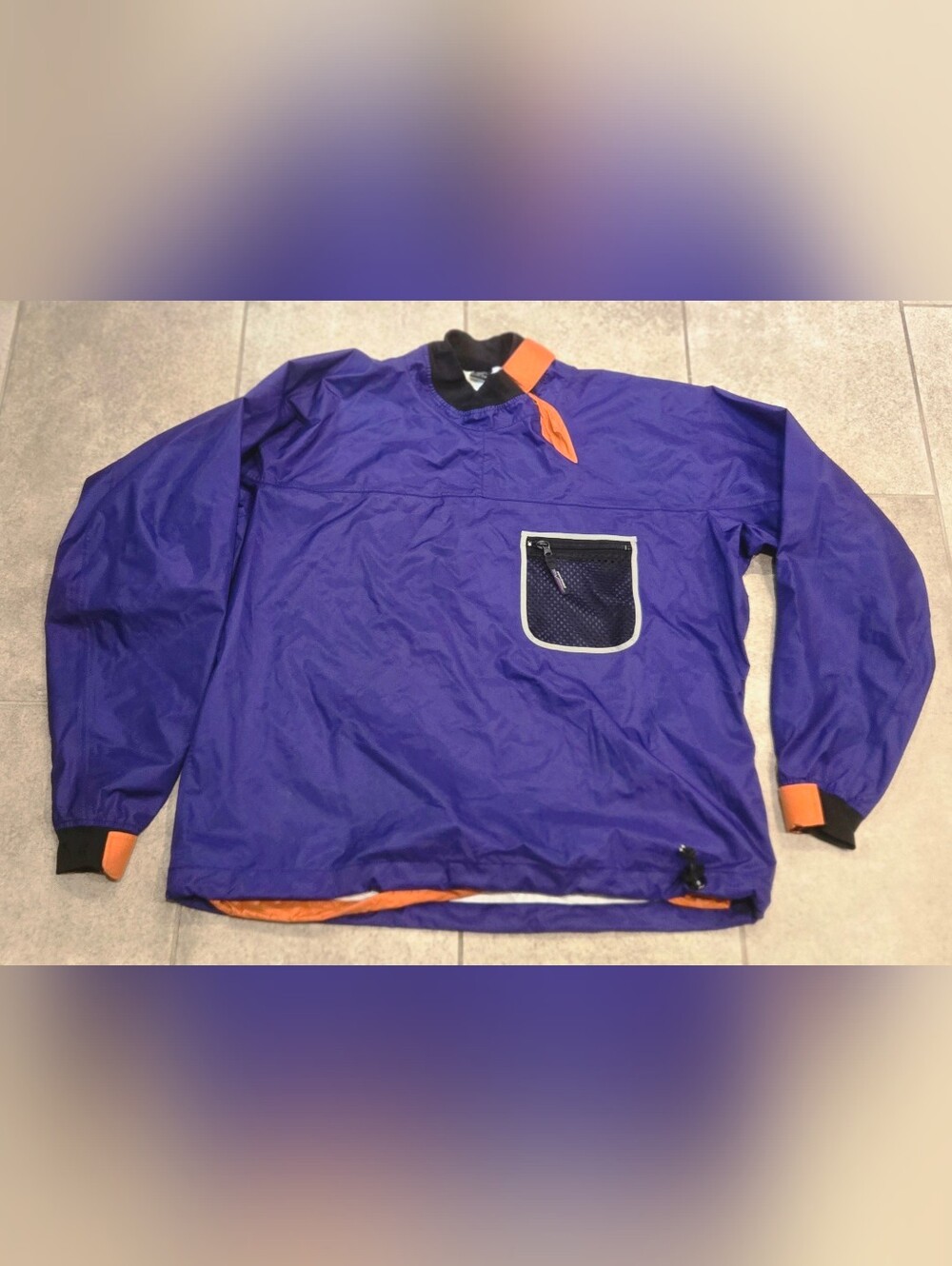 Vtg 90s Patagonia Paddling Kayak Jacket XL Purple Orange Windbreaker Pullover